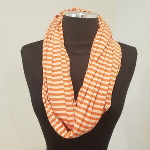 CALVIN KLEIN Orange Striped Infinity Scarf